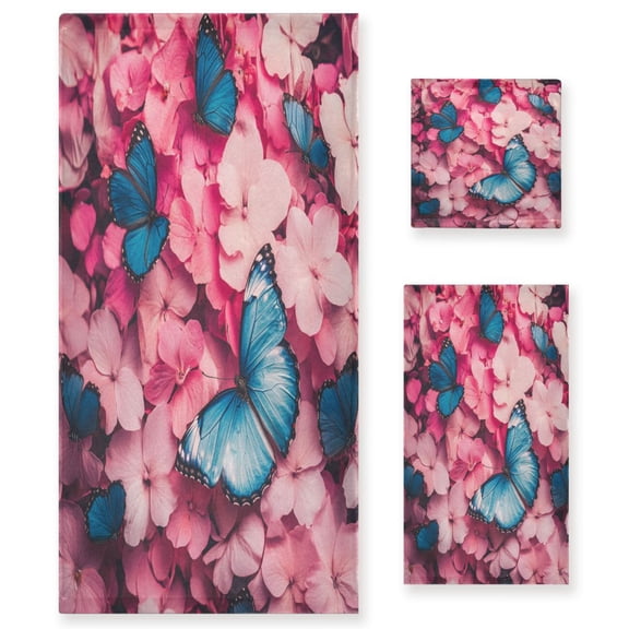 BZSMCE 3piece Bath Towel Sets Hand Bath Towels Fashion Whispers Of Lavender Printed Towel Sets