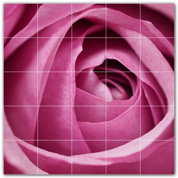 Picture-Tiles.com: Flowers Ceramic Tile Wall Mural WAL500641-55S. 21.25"W x 21.25"H using (25) 4.25" x 4.25" Ceramic Tiles-Satin Finish