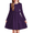 Dark Purple, variant on Arshiner Girls Dresses Puff Long Sleeve Fall Winter Formal Party Belted Dress with Pockets