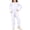 White, variant on Big Girls' Loungewear Set 2-Piece Outfits Solid Long Sleeve Ruffle Top and Elastic Cuff Pants with Pockets Cozy Home Wear Outfit for Tweens