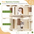 thumbnail image 3 of Globlazer 80" Large Cat Tree Tower for Large Cats with 2 Cat Condo Hammock, 6 Scratching Posts for All Indoor Cats, Beige, 3 of 10