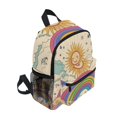 thumbnail image 2 of FORMRS School Backpack with Front Zippered Pocket 12" Student Travel Daypack, Beige Rainbow, 2 of 6