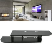 Adjustable TV Bracket Wall Mount Floating TV Stand with 2‑Tier Storage Shelf Television Stand for Living Room Home Decoration, Black