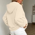 thumbnail image 4 of Admvng Womens Hoodie Sweatshirt Zipper Pocket Long Sleeve Solid Basic Casual Maternity Pullover Tops, 4 of 8
