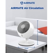 AIRMATE Large Circulator Fan 10 Speeds 12-inch with Remote and Timer White
