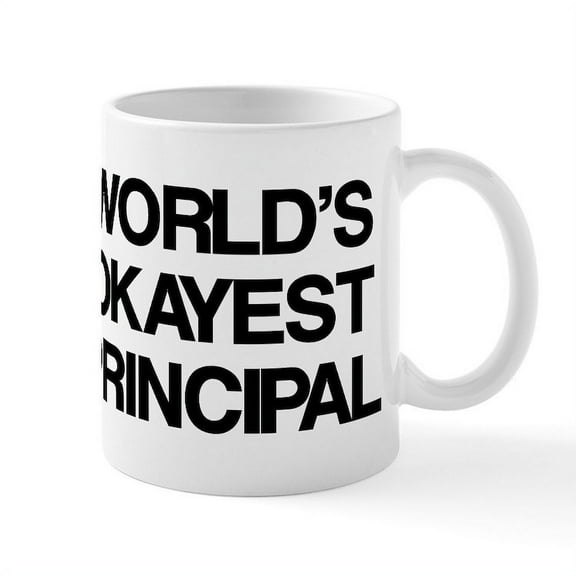 CafePress - World's Okayest Principal Mug - 11 oz Ceramic Mug - Novelty Coffee Tea Cup