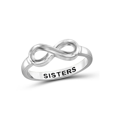 Sisters Infinity Sterling Silver Ring (Best Sister Infinity Ring)