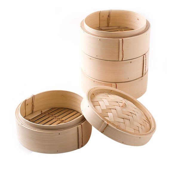 FUEENIRVA Khaki Steamers for Kitchen Cooking - Healthy Chinese Dim Sum Steamer Basket for Food