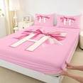 thumbnail image 4 of Erosebridal Letter H Monogrammed Queen Sheet Sets,Pink Girly Bowknot Princess Bed Set For Bows Lover 4 Pieces, 4 of 6