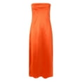 thumbnail image 4 of WTXUE Robes d'Été pour Femmes 2024, Robe d'Été en Satin Sans Bretelles Dos Nu Moulante Maxi, Robe Corset, Robe Portefeuille, Robe Dos Nu, Orange TG, 4 of 5