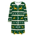 thumbnail image 5 of Christmas Zip Robe for Women Long Sleeve Plaid Snowflake Print Fleece Sleepwear Warm Winter Nightgown Loungewear, 5 of 8