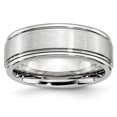 thumbnail image 1 of Cobalt Ridged Edge 8mm Wedding Band Ring Man Classic Flat W/edge  For Dad Mens  For Him, 1 of 10