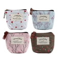 thumbnail image 1 of 4 Pcs Porte-Monnaie en Toile Porte-Monnaie à Fermeture Éclair Mini Sacs à Main pour Femmes Filles, 1 of 8