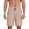 thumbnail image 1 of Fotbe Beige Sparkling Glitter Pantalones Cortos de Pijama para Hombre, Ropa de Dormir, Pantalones de Pijama Cortos para Hombre-Large, 1 of 6