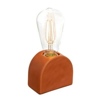 Creative Co-Op Scandinavian Terracotta Exposed Bulb Table Lamp, Terracotta