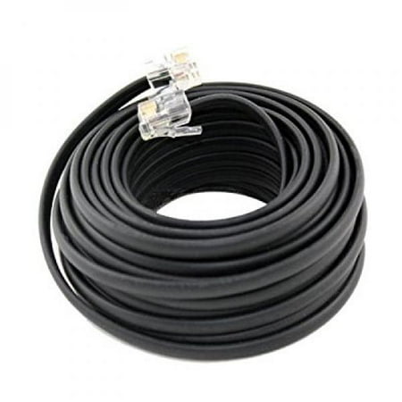Telephone Card - Wideskall 100 Feet RJ-11 Modular Connector 4 Conductor Cable Telephone Cord ...