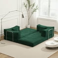 thumbnail image 4 of CARZZI LIFE 79" Convertible Sleeper Sofa Bed, Folding Floor Mattress Couch with Fixed-Shape Frame, Futon Boneless Couch Lounge Loveseat with Pull Out Bed, No Assembly Required (Green), 4 of 10