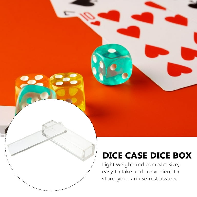 Dice Display Box Clear Dice Case Magnetic Dices Organizer Sundries Storage Box, Size: 11X2.8X2.8CM, Blue
