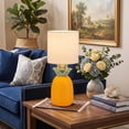 thumbnail image 4 of C Cattleya 16.25” Pineapple Ceramic Table Lamp with Linen Shade, Novelty Desk Lamp for Nightstand,Bedroom (Yellow and Green), 4 of 6