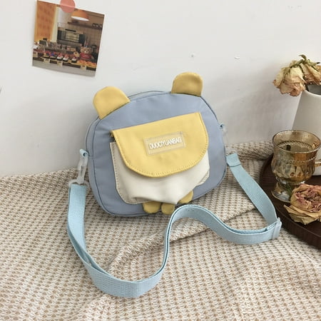 

Toyella Summer Cute Japanese College Style Cartoon Bear Soft Girl Student Messenger Bag Blue without pendant