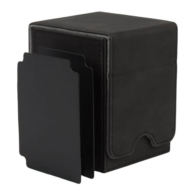 pitrice Leather Deck Case 100+ Sleeved Cards for Business Cards Black Gray