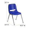thumbnail image 6 of Flash Furniture HERCULES Series 880 lb. Capacity Navy Ergonomic Shell Stack Chair with Chrome Frame and 18'' Seat Height, 6 of 13