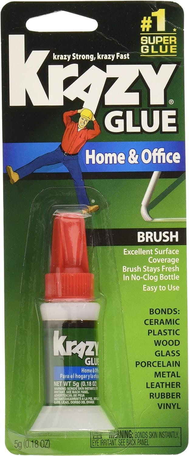 Krazy Glue Home and Office Brush-On Glue, 0.18 oz Pack of 6
