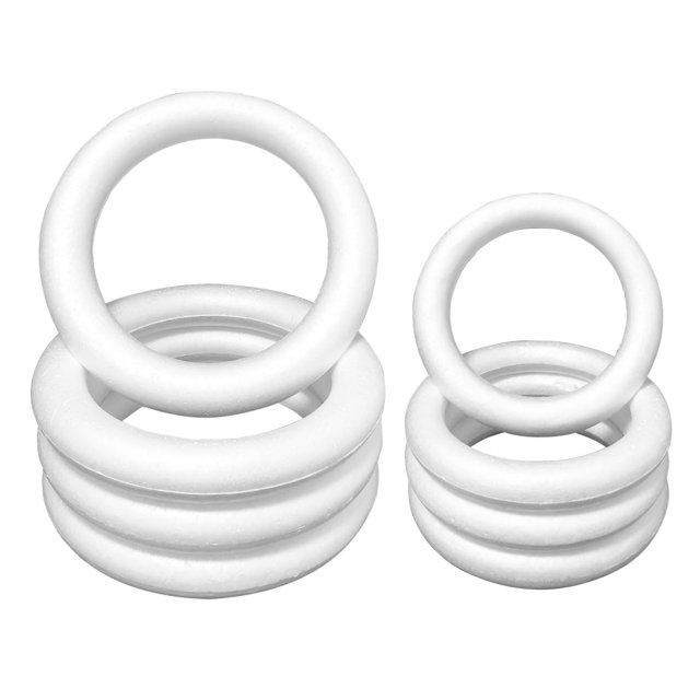 Coronas de espuma Worown, 8 unidades, 20 y 30 cm, anillos de poliestireno