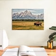 thumbnail image 3 of Elephant Stock Bull Bison In Grand Teton Wall Art - Horizontal Canvas Wall Art - Living Room Wall Decor - Animal Canvas - Blue And Green Decor - 12" x 8", 3 of 8