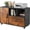 Rustic Brown, variant on GALAXHERO Lateral File Cabinet with Lock, Rolling Wood Cabinet for Home Office, Printer Stand with Shelf, Fit Legal/A4 Size, Black