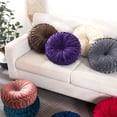 thumbnail image 6 of Round Velvet Decorative Pillow for Couch 15-Inch (Purple), 6 of 7