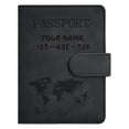 thumbnail image 3 of Passport Holders, Personalized Engraved Name Anti-lost Passport Card, RFID Blocking Credit Card Holder, PU Leather Passport Holders for Travel with Magnetic Buckle, Dark blue, 3 of 8
