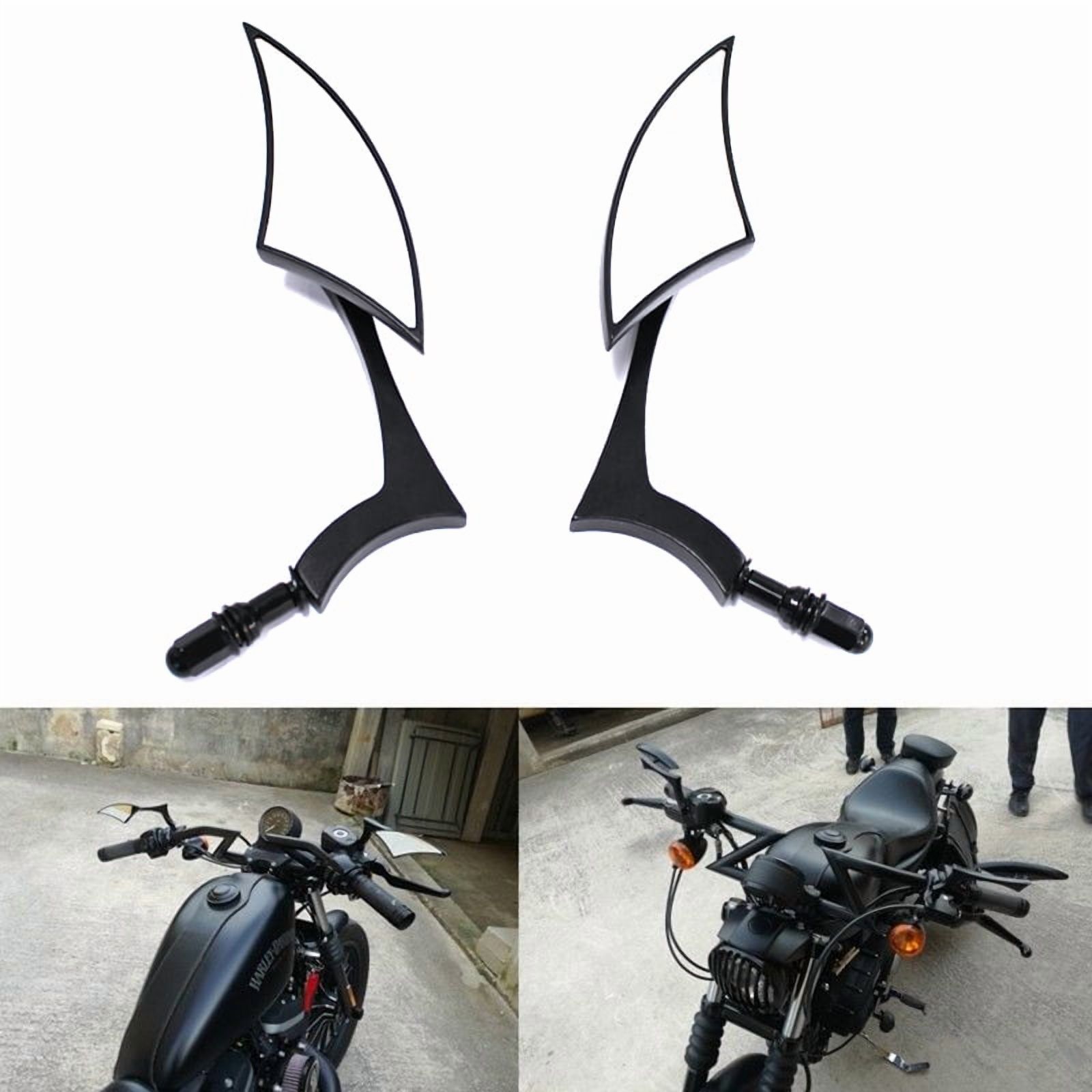 Skull Teardrop Black Rearview Mirrors For Harley Dyna Electra Glide & More – 1 Pair By GOODFITMENT