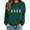 Army Green, variant on Dpjklzsn Women’s Halloween Ghost Sweatshirt, White Ghost Graphic Crewneck Pullover, Long Sleeve Casual Fall Sweatshirt Top