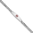 thumbnail image 1 of Sterling Silver Rhodium-plated Medical ID Bracelet w/Curb Link 8 Inch "Bracelets, 1 of 2