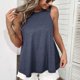 thumbnail image 5 of ICHUANYI Clearance Women's Fashion Casual Solid Round Neck Sleeveless T Shirt Pullover Tops(Blue, S) ICHUANYI WER2023081502631, 5 of 6
