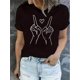 thumbnail image 1 of Camisetas con diseño gráfico para mujer, playera corta, clásico, estética, ropa de verano de los 901pc Women'S Fashionable Crew Neck T-Shirt with Creative Heart Gesture Print, Casual Geometric-Patt, 1 of 6