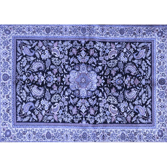 Ahgly Company Machine Washable Indoor Rectangle Animal Blue Traditional Area Rugs, 4' x 6'