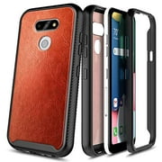 E-Began Case for LG Phoenix 5, K31 Rebel (L355DL) with [Built-in Screen Protector], Full-Body Protective Case Cover for LG Aristo 5/K31/Tribute Monarch/K8X/Fortune 3/Risio 4 -Cowhide Leather Brown