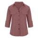 thumbnail image 3 of Blusa de color liso de manga larga con botones sueltos y solapa informal a la moda para mujer Fridja  bvmnju7407, 3 of 5
