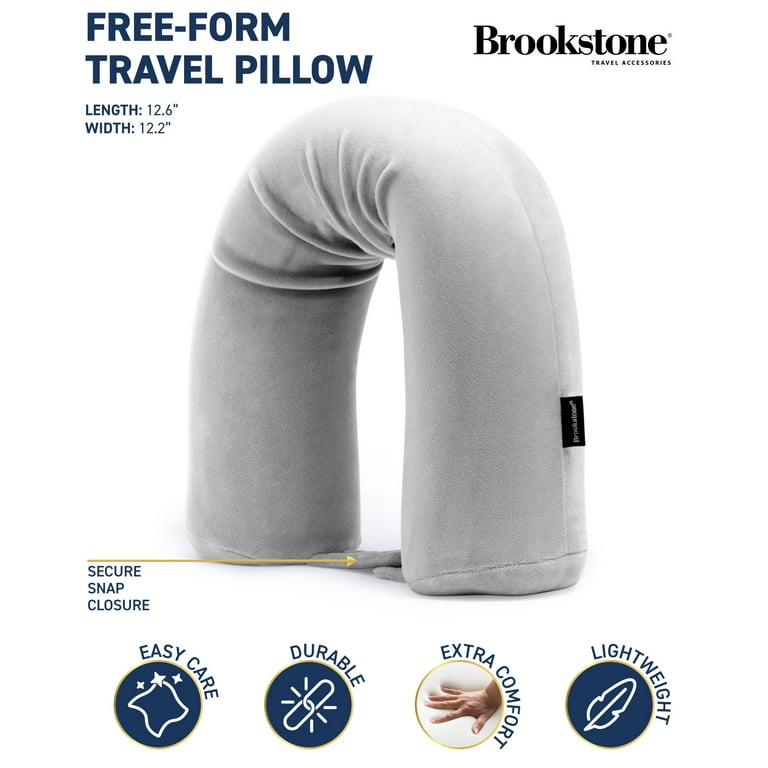 Brookstone Ergonomic Travel Pillow Soft Adjustable Memory Foam for Neck Spine Protection and Upright Sleeping Walmart