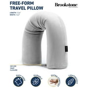 Brookstone Travel Neck Pillow Adjustable Free-Form Memory Foam Pillow for Neck and Lumbar Support