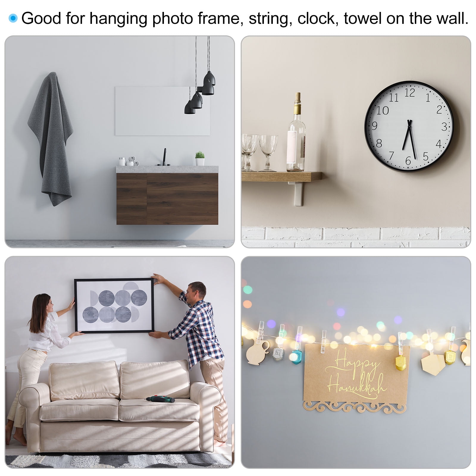 Unique Bargains Nails for Hanging Pictures Photo Wall Hardware Hooks Hangers 50Pcs