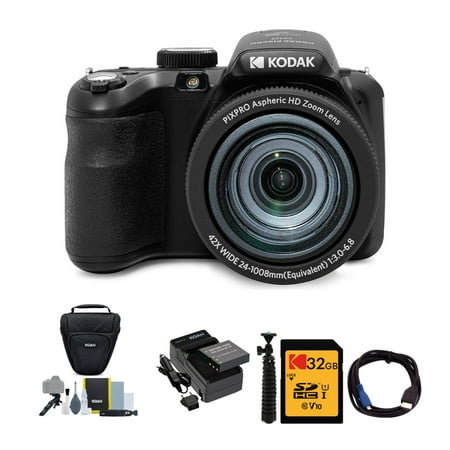 KODAK PIXPRO AZ425 Astro Zoom 20MP Digital Camera (Black) with 32GB Card BundlE