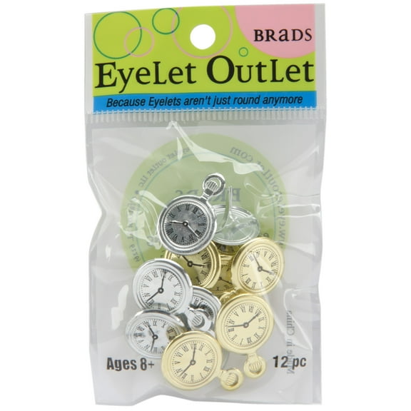 Eyelet Outlet Shape Brads 12/Pkg-Pocket Watches