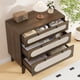 thumbnail image 1 of Brown rattan 3-cajón cómoda para dormitorio - natural moderno closet con de madera handles y legs, equipped con anti-tip kits, 1 of 5