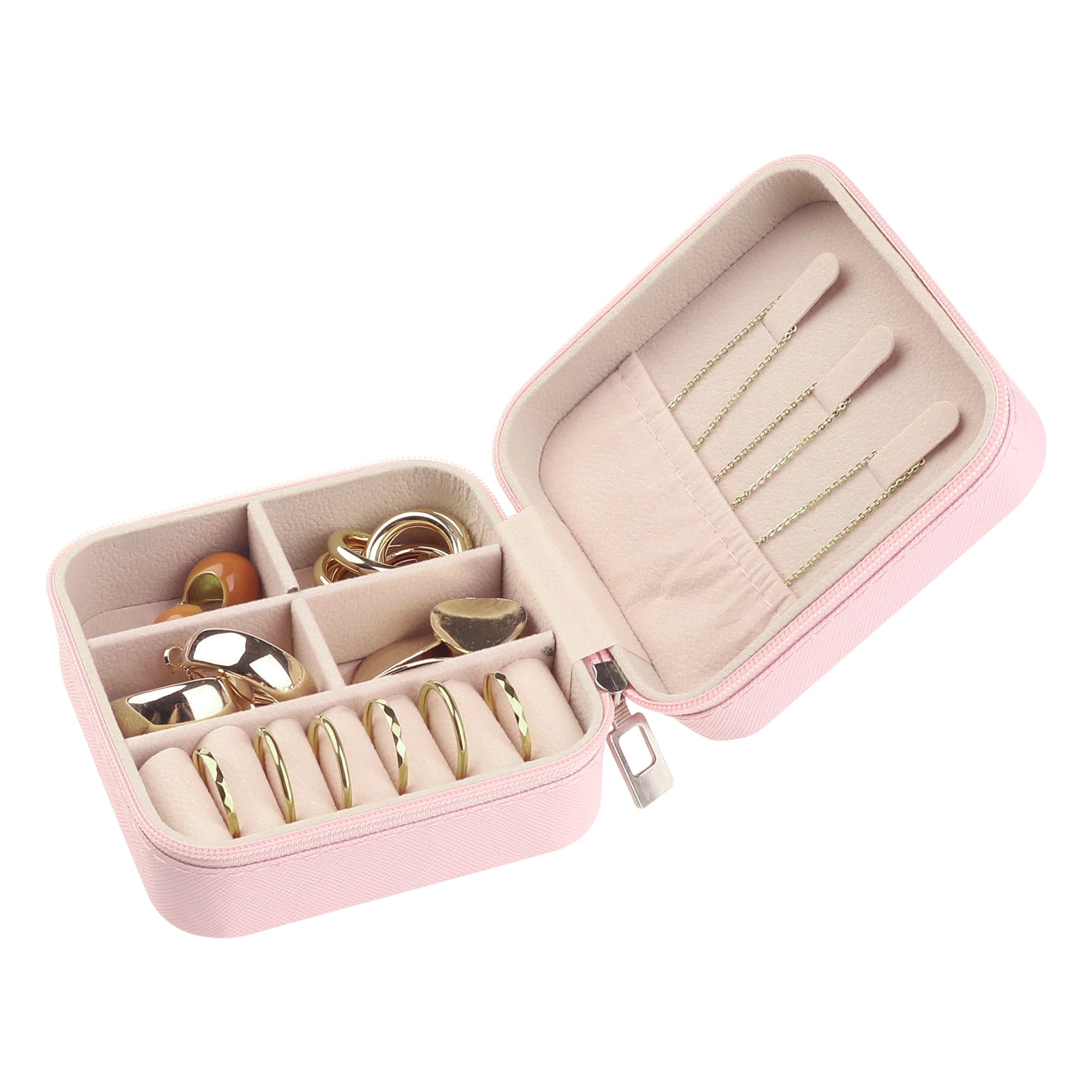 Unique Bargains Jewelry Box Small PU Leather Jewelry Organizer Case Storage Display Holder Pattern K