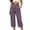 Purple, variant on Women's Capri Suit Trousers High Waist Pleated Cropped Wide Leg Dress Pants with Pockets Business Casual office Work Cropped Pants White