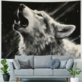 thumbnail image 4 of Chilfamy Howling Wolf Full Moon Tapestry, Inspirational Wolf Black And White Tapestry for Bedroom Wall Hanging Tapestry Home Decorations for Living Room Bedroom Dorm Decor 40x60inch, 4 of 6