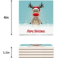 thumbnail image 3 of FMSHPON Merry Christmas Deer Set of 4 Coaster for Drinks, Absorbent Ceramic Stone Coasters Cup Mat with Cork Base for Home Kitchen Room Coffee Table Bar Decor, 3 of 4